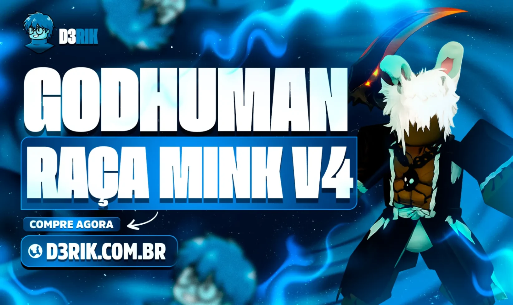 Mink V4 Full Gear + Skull Guitar + Cursed Dual Katana (CDK) + Godhuman + Level Máximo